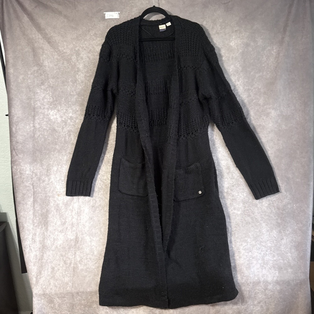 Roxy Cardigan Size XL Black Pockets Sweater Vintage 2016